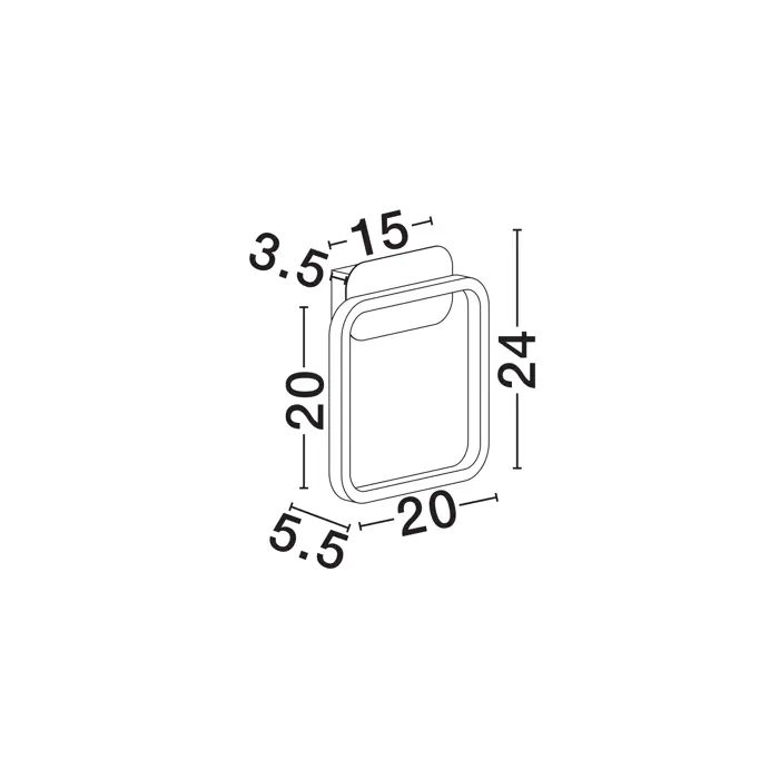 IMAR ZIDNA LAMPA LED/3200K/13W/563Lm/CRNA&GOLD
