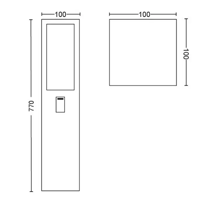 PHILIPS HUE IMPRESS POST vanjska stupna svjetiljka crna 2x8W 1180lm IP44 77cm