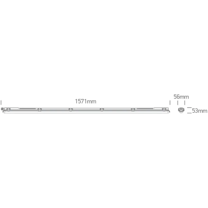INDUSTRIJSKA SVJETILJKA IP65 1xT8 LED CIJEV 1500mm PC/PC