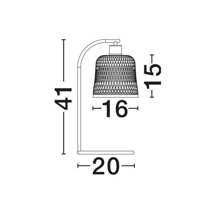 INTRA STOLNA LAMPA E27/12W/NATURAL & BLACK