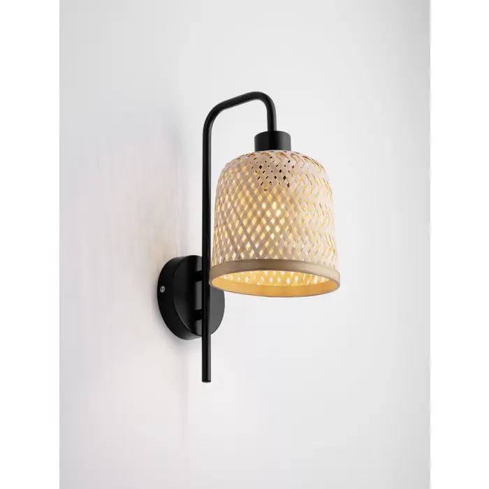 INTRA ZIDNA LAMPA E27/12W/NATURAL & BLACK