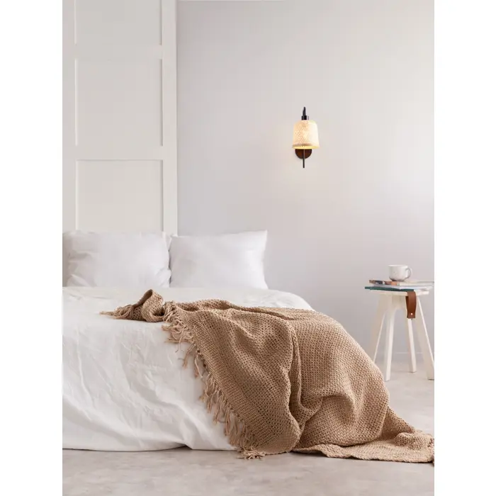 INTRA ZIDNA LAMPA E27/12W/NATURAL & BLACK