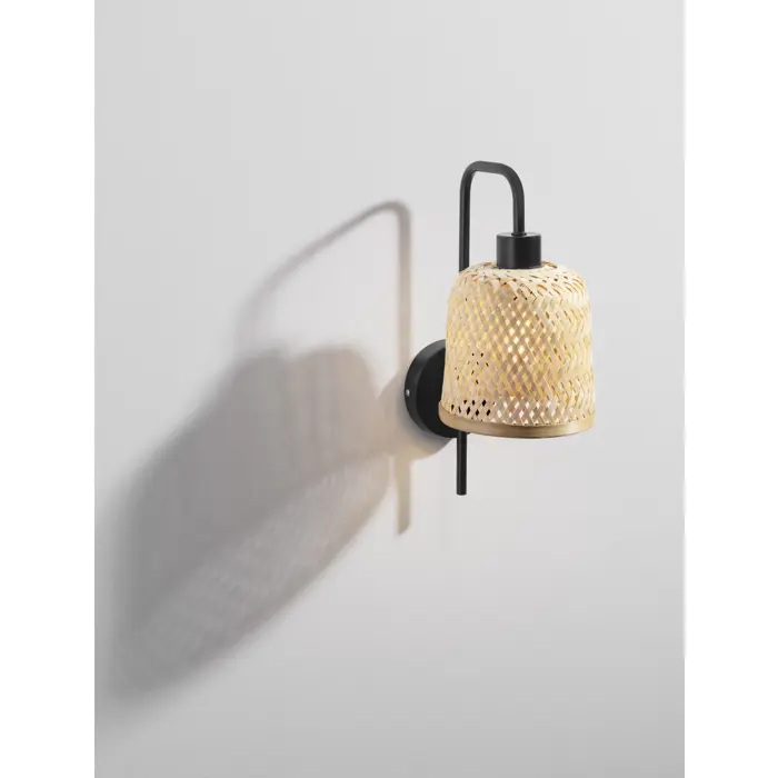 INTRA ZIDNA LAMPA E27/12W/NATURAL & BLACK