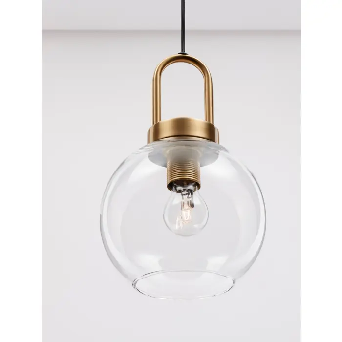 IRVINE VISILICA E27 /IP20/PROZIRNA & MESING ZLATNA
