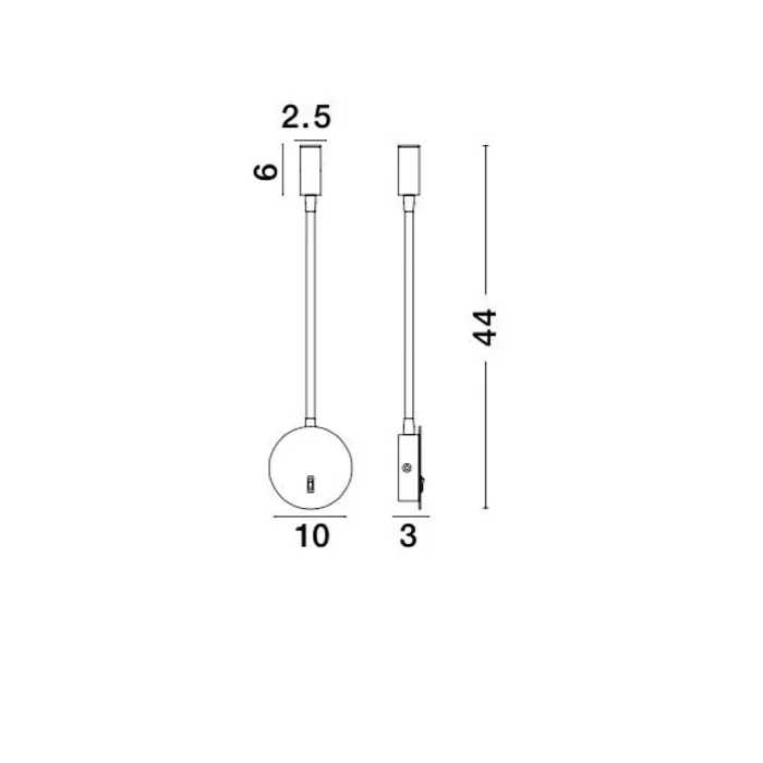 JACO ZIDNA LAMPA LED 3 WattW/3000K/190lm/IP20/BIJELA