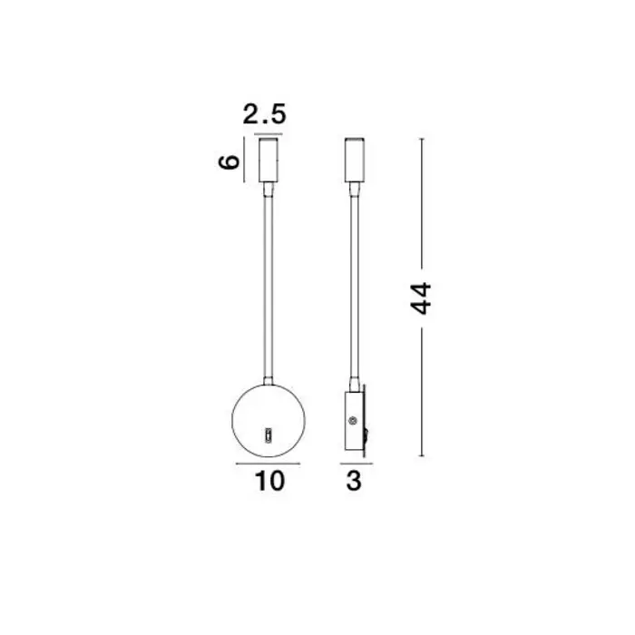 JACO ZIDNA LAMPA LED 3 WattW/3000K/190lm/IP20/CRNA