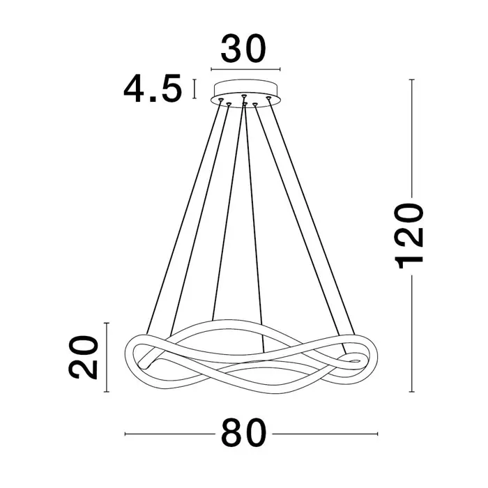 JINAL VISILICA LED 57W/3000K/4276lm/DIMM/IP20/CRNA