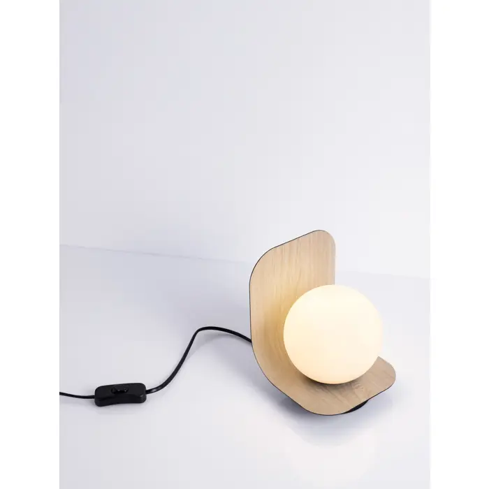 KAMEN STOLNA LAMPA LED E14/5W/NATURAL & BLACK