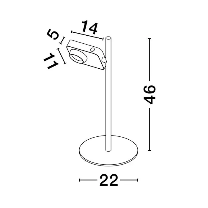 KEDROS STOLNA LAMPA LED/3000K/9W/717Lm/BIJELA & BLACK