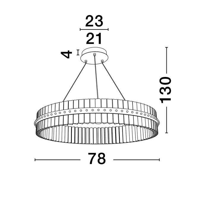 KEZO VISILICA LED/3000K/56W/6339Lm/PLATINUM GOLD