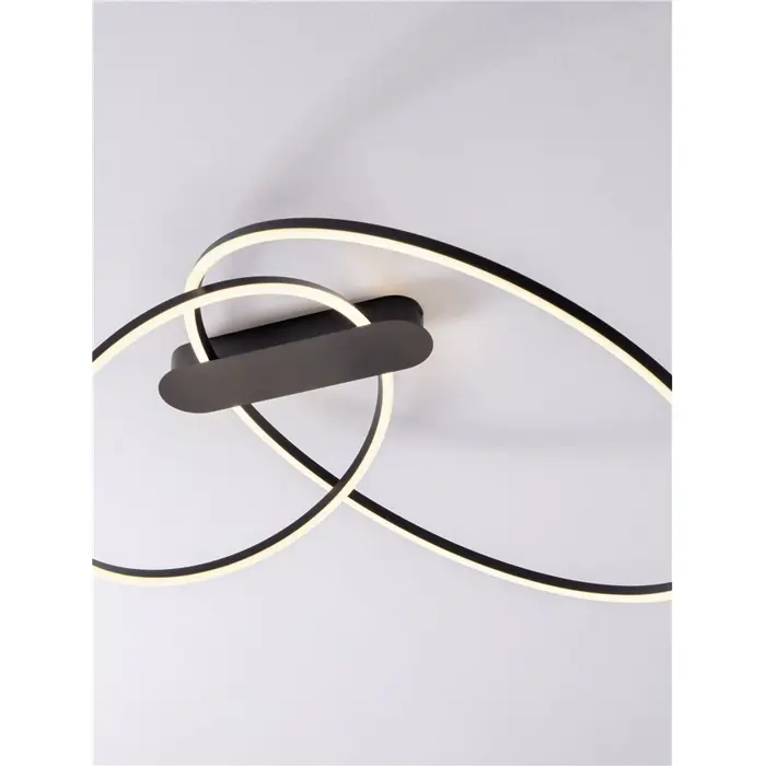 KIKLOS STROPNA SVJETILJKA LED/3000K/42W/1923Lm/CRNA