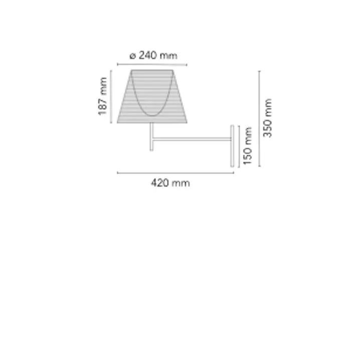 KTRIBE ZIDNA SVJETILJKA BRONCA E27 70W IP20
