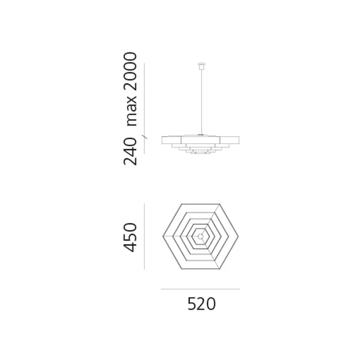 LAMPADA ESAGONALE 52 LUSTER ALUMINIJ E27 12W