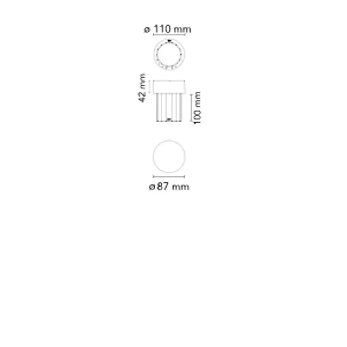 LAST ORDER FLUTED STOLNA SVJETILJKA INOX 3W 87lm 2700K IP55