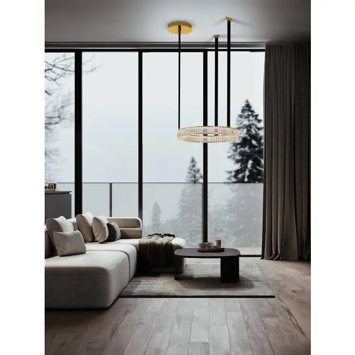 LAZURA LED LUSTER ZLATNA 74W IP20 3000K TRIAK PRIGUŠLJIVA