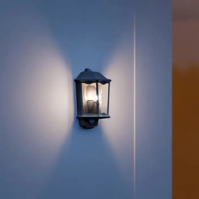 LED VANJSKA ZIDNA SVJETILJKA SA SENZOROM L 190 S CRNA E27
