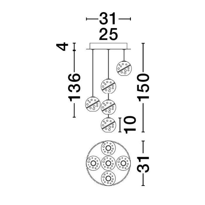 LICIO VISILICA LED/3000K/16W/832Lm/GOLD