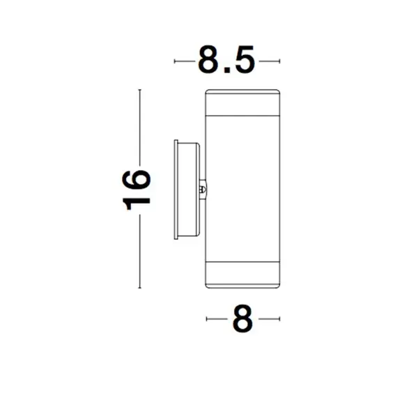 LIMBIO VANJSKA ZIDNA SVJETILJKA GU10 2x7W/IP54/CRNA