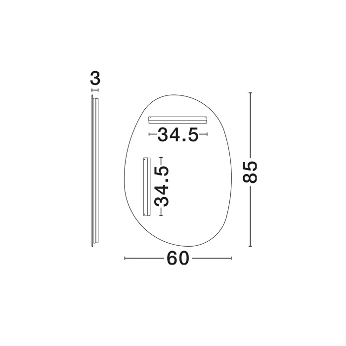 LORIN LED OGLEDALO 37W IP44 3000K DODIRNI PREKIDAČ UKLJ./ISKLJ.