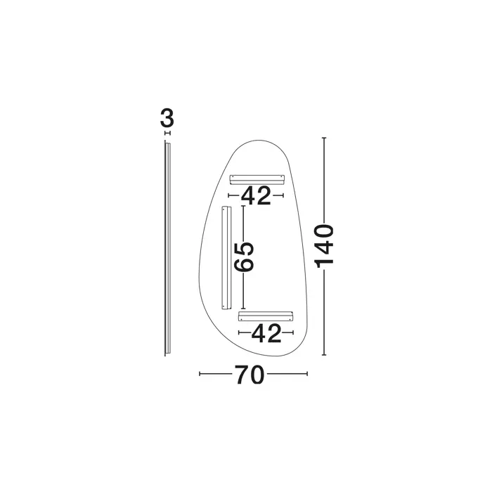 LORIN LED OGLEDALO 52W IP44 3000K DODIRNI PREKIDAČ UKLJ./ISKLJ.