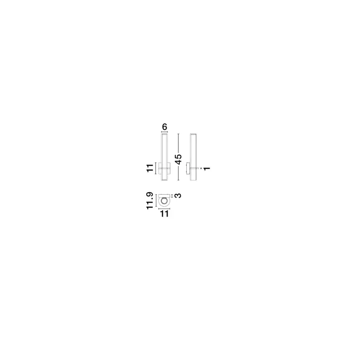 LUCA ZIDNA LAMPA CRNA LED 15W 1309lm 4000K IP44