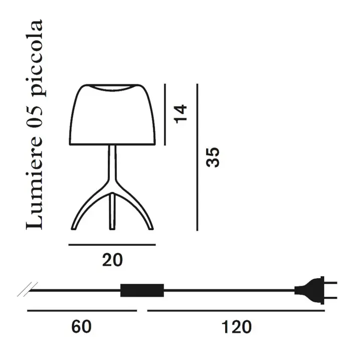 LUMIERE PICCOLA, STOLNA SVJETILJKA G9/40W/230V/ON-OFF/BIJELA