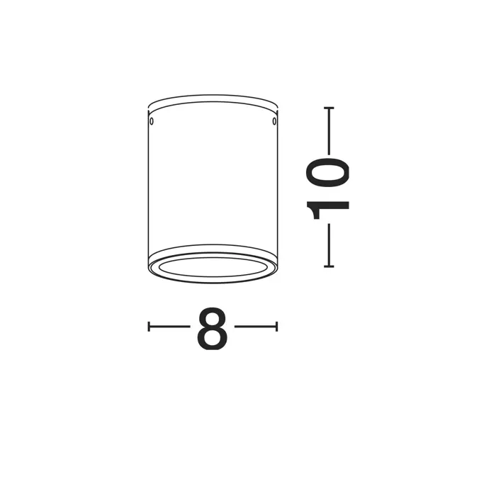 LUMINA STROPNA LAMPA LED 3000K 716lm IP65 CRNA