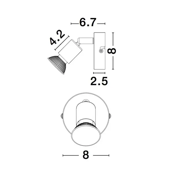 LUP REFLEKTOR GU10 IP20/SATIN CRNA