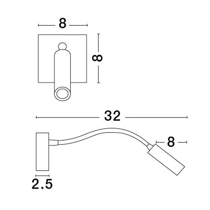MADISON ZIDNA LAMPA LED 3W/3000K/190lm/IP20/CRNA