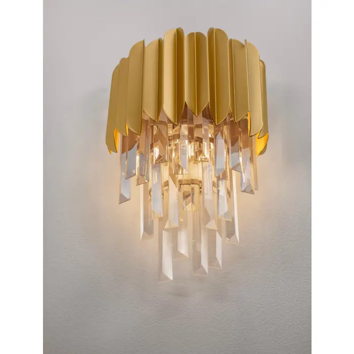 MAGNOLIA ZIDNA SVJETILJKA KRISTAL ZLATNA LED E14 2x5W 100-240V IP20