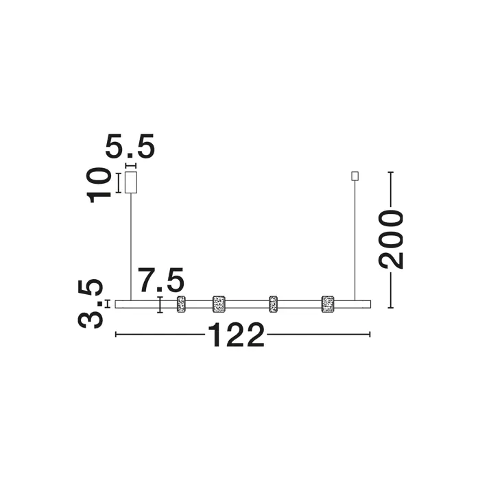 MARLOW Visilica LED 20 W 1623 lm IP20 3000 K Antracit