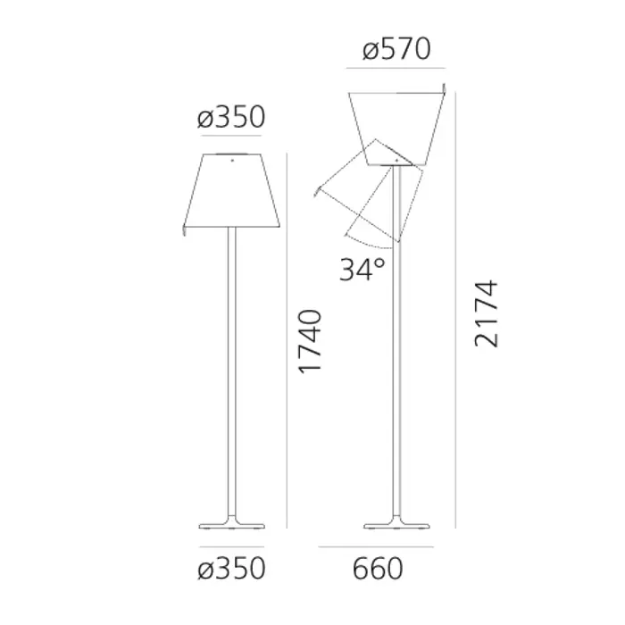 MELAMPO MEGA STAJAĆA LAMPA ECRU MAX 21W