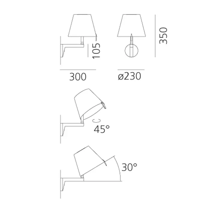 MELAMPO ZIDNA SVJETILJKA SIVA 5W 220V-240V 349lm