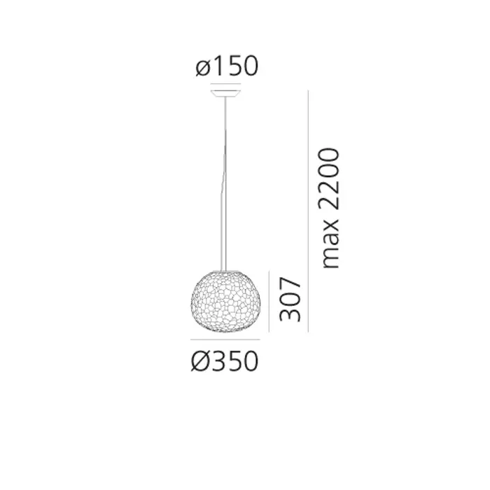 METEORITE 35 VISILICA BIJELA E27 21W 1786lm
