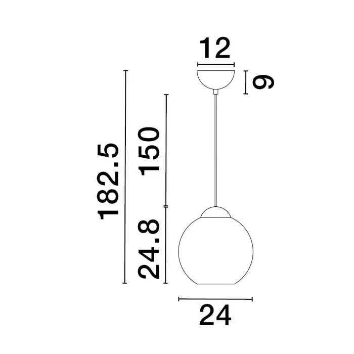 MIDORI VISILICA E27 /IP20/MATT CRNA