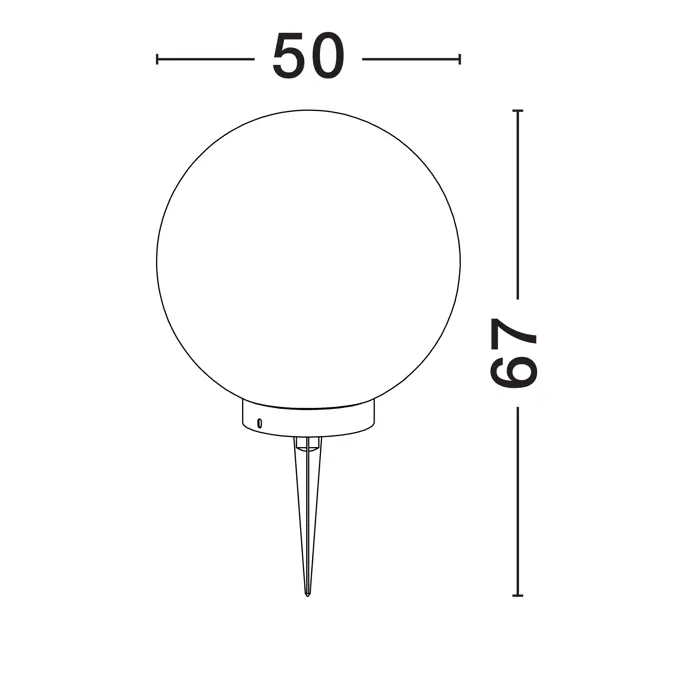 MOON PODNA SVJETILJKA LED E27 1x12 Watt 220-240 Volt 50cm
