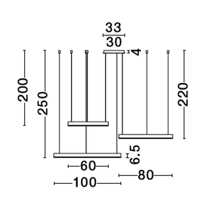 MOTIF VISILICA LED 140W/3000K/7840lm/DIMM/IP20/ZLATNA
