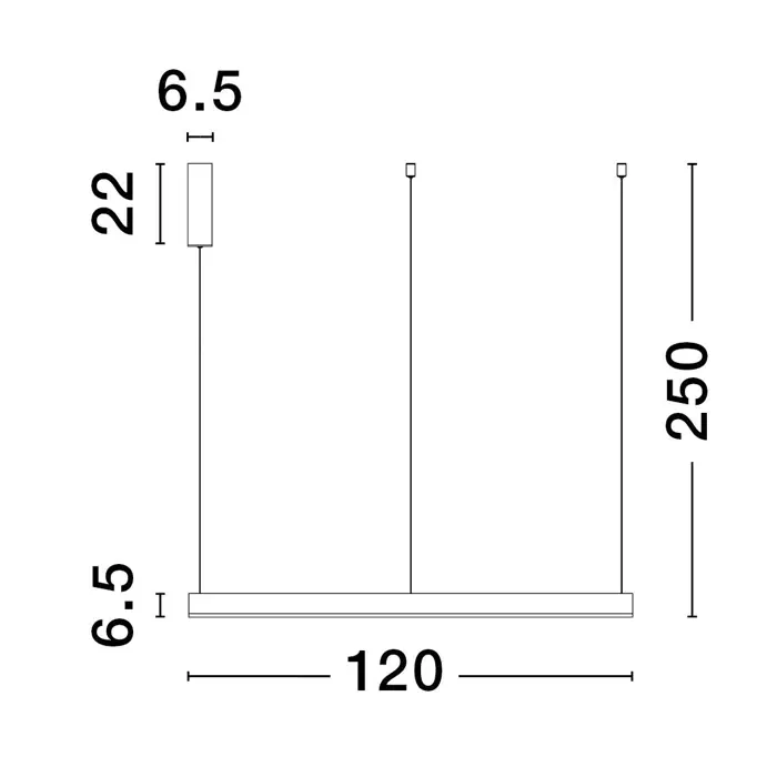 MOTIF VISILICA LED 72W/2700-6000K/5250lm/DIMM/IP20/CRNA