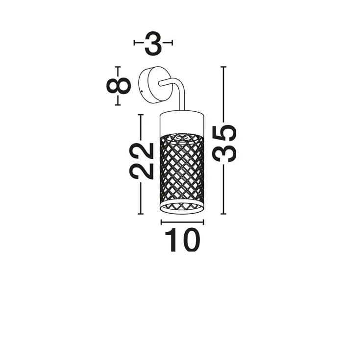 MOTLEY VANJSKA ZIDNA SVJETILJKA LED 9Watt 395Lm IP65 3000K SMEĐA