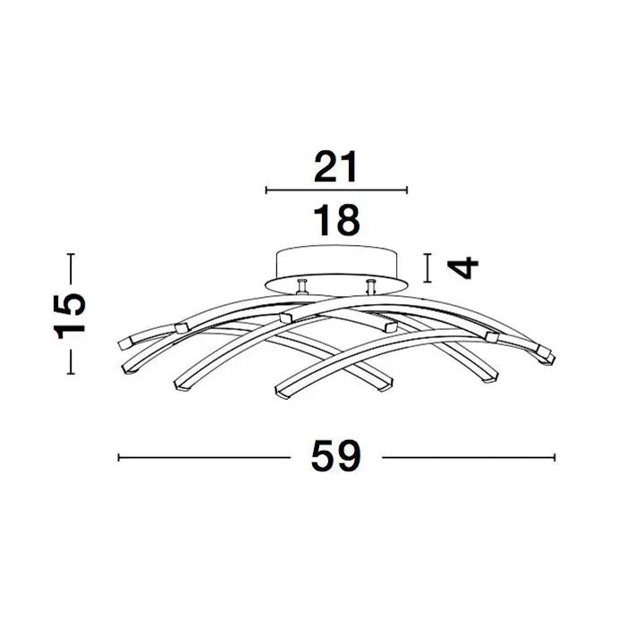 NARVI PLAFONSKA SVJETILJKA LED 36W/3000K/1800lm/DIMM/IP20/CRNA