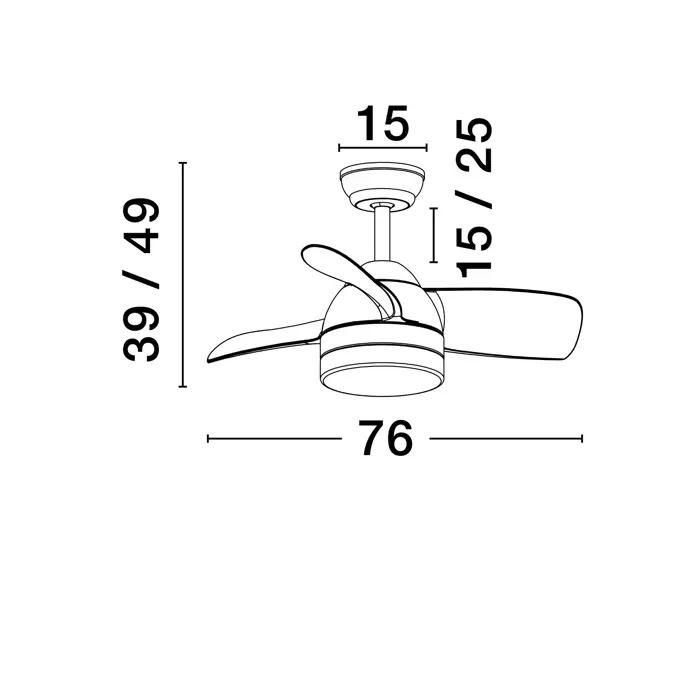 NERINA PLAFONSKI VENTILATOR LED 18W 2190lm 220-240V IP20 3000-4000-6500K