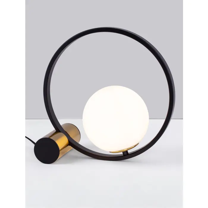 NESO STOLNA LAMPA E14 IP20/BRUŠENA ZLATNA & CRNA