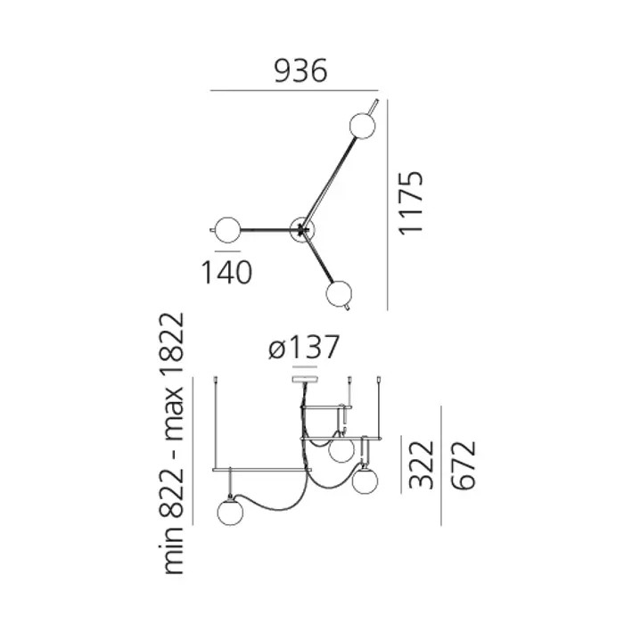 nh S3 14 LUSTER CRNI/STARO ZLATO 15W 220-240V 1134lm