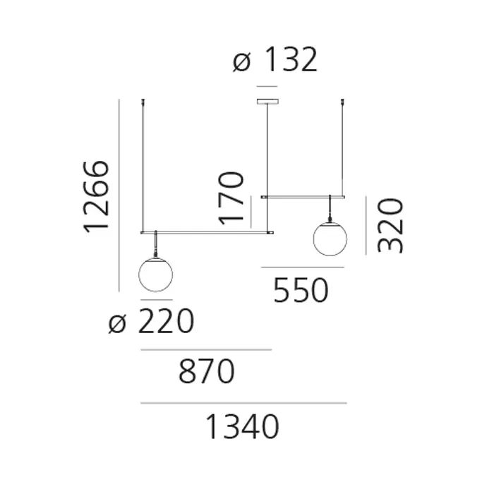 nh S3 2 ARMS VISILICA CRNA/STARO ZLATO 26W 220-240V 2284lm