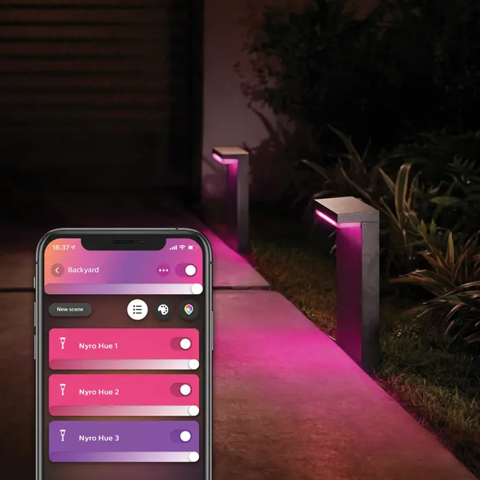 NYRO PHILIPS HUE LED reflektor Color Ambiance PEDESTAL crni 1X13.5W 24V