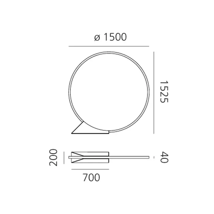 "O" 150 STAJAĆA SVJETILJKA CRNA 65W 3000K 3126lm