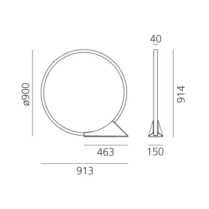 "O" STAJAĆA LAMPA CRNA 43W 3000K 1830lm