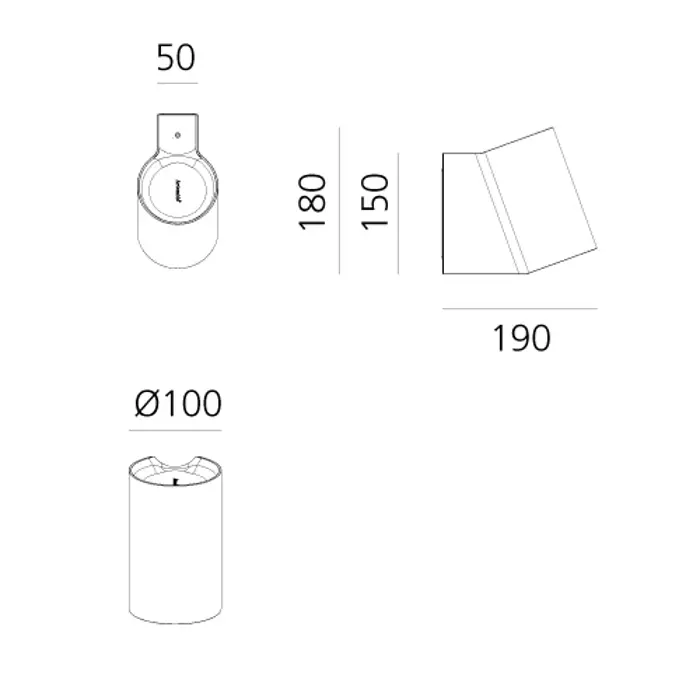 OBLIQUE ZIDNA SVJETILJKA BIJELA 23W 3000K 1263lm