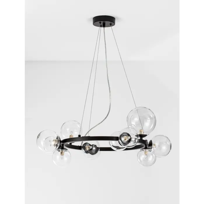 ODILLIA VISILICA 11×G9/230V fi65 CRNO/TRANSPARENTNA