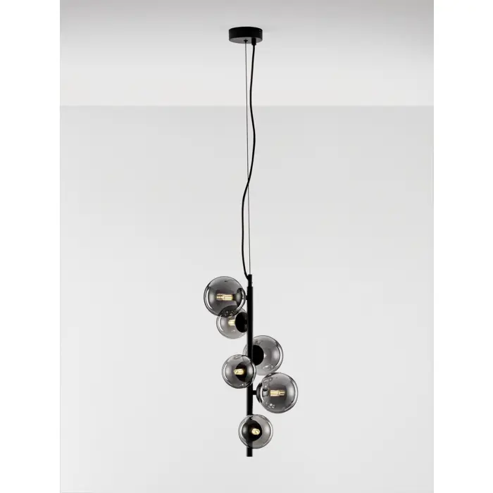 ODILLIA VISILICA 6×G9/230V fi28 CRNO/SIVA